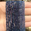 Close-up of 2mm, 3mm, and 4mm faceted blue natural stone beads for DIY jewelry - 2mm (approx 170pcs) / Blue Stone (#26)