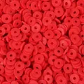 Cuentas heishi de arcilla polimérica rojo brillante para creación de joyas DIY y artesanía - Rojo (Estilo 41) / 6mm