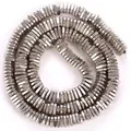 Macro detail of silver electroplated hematite triangle spacer beads for DIY jewelry - Triangle Spacer / 6mm / Electroplated Champagne