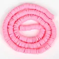 Hilo de cuentas heishi de arcilla polimérica rosa para hacer joyas DIY - Rosa Brillante (Estilo 23) / 6mm