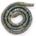 Strand of electroplated blue and gold triangular hematite spacer beads for DIY jewelry making - Triangle Spacer / 6mm / Matte Green Luster