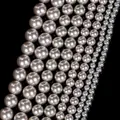 High-quality white shell pearl round beads 4-10mm for DIY necklace bracelet making - 4mm (Approx. 98 Pcs) / Silver Pearl