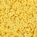 Paquete de cuentas heishi de arcilla polimérica amarillo vibrante para bisutería DIY - Amarillo Brillante (Estilo 33) / 6mm