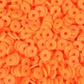 Cuentas de disco Heishi de arcilla polimérica naranja brillante para proyectos de joyería DIY - Naranja (Estilo 35) / 6mm