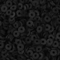 Cuentas heishi planas de arcilla polimérica negra para accesorios de joyería artesanal - Negro (Estilo 31) / 6mm