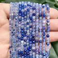 Close-up of faceted blue dragon vein agate beads in various sizes for DIY jewelry - 190 Pieces/Pack / Lapis Blue
