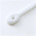 Macro view of a 21cm white thickened silicone cable tie for DIY accessory binding - 1 Piece / White