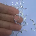 Crochets de boucles d'oreilles levier en cuivre argenté 925 pour bijoux DIY faits main - Crochet Dormeuse en D / 1 Pièce / Argent
