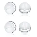Close-up view of premium silicone and metal hamburger-style earring backs for secure support - Small (Hamburger Shape) / 6*4.5mm / White Gold