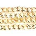 High-quality golden electroplated heart-shaped hematite beads for DIY jewelry making - Vertical Hole Cabochon Heart / 6mm Approx 63 Pieces/Pack / 18K Gold