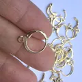 Hochwertige vergoldete Brisuren Ohrhaken mit S925 Stempel für DIY-Schmuckherstellung. - Runder Creolen / 1 Stück / 14K-Gold