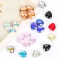 Multicolor 9x11mm triangular faceted crystal glass beads for DIY jewelry making 20pcs - 9x11mm 20 Pieces / Mixed Natural Crystal
