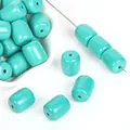 Set of 10 synthetic turquoise barrel-shaped bamboo beads for DIY jewelry making accessories - 11x14mm Barrel Bead / 10 Pieces/Pack