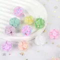 Detailed view of colorful pastel resin rose flower beads with pearl accents for DIY crafts - Polymer Clay Large Rose Ball / 1 Piece 20mm Pack / Random Mixed Colors