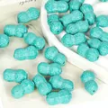 Peanut-shaped synthetic turquoise loose beads for unique DIY jewelry making accessories - 12x21mm Peanut Bead / 10 Pieces/Pack
