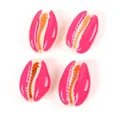 High-gloss magenta enamel coated natural cowrie shell beads for DIY jewelry - 10-20mm Shell / 10 Pieces/Pack / Rose Red