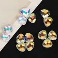Premium faceted 9x11mm triangle crystal beads with AB iridescent coating for DIY jewelry. - 9x11mm 20 Pieces / AB Rainbow