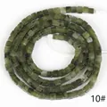 Close-up of 2x2mm green natural stone square spacer beads for jewelry making - Cube Spacer (10#) / 1 Piece/Pack / China Jade