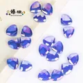 9x11mm faceted triangular blue crystal beads for DIY jewelry making, 20 piece set - 9x11mm 20 Pieces / Magic Blue Purple