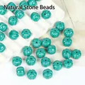 Vibrant green synthetic turquoise pumpkin shaped loose beads for DIY jewelry making - 11x9mm Pumpkin Bead / 10 Pack