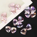 9x11mm light pink iridescent triangle faceted crystal beads for DIY jewelry making crafts - 9x11mm 20 Pieces / Pink
