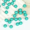 High-quality polished round synthetic turquoise stone beads for DIY jewelry making craft - 10mm Round / 10 Pack