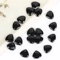 Faceted black triangle crystal loose beads 9x11mm for DIY jewelry making crafts - 9x11mm 20 Pieces / Porcelain Black