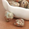 Detailed view of 15mm heart-shaped multi-color Imperial Turquoise stone beads for DIY jewelry - Horizontal Hole Heart Shape / 2 Pieces/Pack (15mm) / Shoushan Stone Color