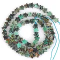 Macro view of 6mm star-shaped natural African Turquoise stone beads for jewelry making - 1 Strand Approx 68 Pcs (6x2mm) / African Turquoise