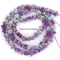 Detailed macro view of 6mm purple and green star-shaped natural stone beads for DIY jewelry making - 1 Strand Approx 68 Pcs (6x2mm) / Purple Emperor Stone