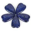 Blue natural heart-shaped stone cabochons for DIY jewelry making and craft projects - 2 Pieces/Pack (25x37mm) / No-Hole Lapis Lazuli Elongated Heart