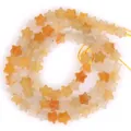 Close-up view of 6mm star-shaped natural stone beads for DIY jewelry making accessories - 1 Strand Approx 68 Pcs (6x2mm) / Yellow Stone