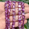 Perle di conchiglia a forma di stella viola scuro da 10mm per la creazione di gioielli fai-da-te - Viola Scuro Stella