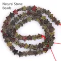 Detail shot of 6mm star-shaped mottled natural stone beads for DIY jewelry making crafts - 1 Strand Approx 68 Pcs (6x2mm) / Dragon Blood Stone