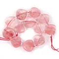Faceted pink natural crystal stone drop-shaped beads for DIY jewelry and bracelet making - Pink