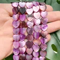 Perle di conchiglia viola scuro a forma di cuore da 10 mm per collane e bracciali DIY - Viola Scuro Cuore