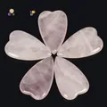 Heart-shaped natural rose quartz stones for DIY jewelry making material - 2 Pieces/Pack (25x37mm) / No-Hole Rose Quartz Elongated Heart