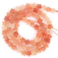 Natural orange star-shaped stone beads for handcrafted DIY jewelry making designs - 1 Strand Approx 68 Pcs (6x2mm) / Red Aventurine