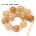 Faceted yellow natural stone teardrop beads for DIY necklaces and bracelet jewelry making - Tan