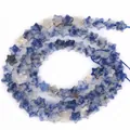 Macro view of blue sodalite natural stone star-shaped beads for DIY jewelry making - 1 Strand Approx 68 Pcs (6x2mm) / Blue Spot Stone