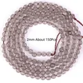 Cuentas de cuarzo ahumado facetado de 2 mm para joyería DIY, 150 unidades. - Faceted Smoky Quartz / 2mm (Aprox. 150 piezas) / Púrpura Gris Claro