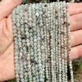 Detail view of faceted natural stone beads for DIY jewelry making in various sizes. - 3mm Approx 120 Pieces / Tianshan Blue