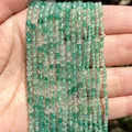 Close-up macro view of faceted 2/3/4mm green aventurine natural stone beads for DIY - 2mm Approx 170 Pieces / Green Banded Agate