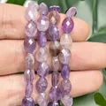 Faceted flat oval natural amethyst gemstone beads 6x8mm for DIY jewelry making crafts - Faceted Flat Oval / 23 Pieces/Pack (6x8mm) / Amethyst