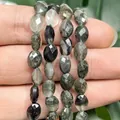 Faceted 6x8mm oval natural stone loose beads for DIY handmade jewelry and crafts - Faceted Flat Oval / 23 Pieces/Pack (6x8mm) / African Jade