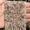 Macro view of faceted natural stone beads for DIY jewelry making accessories - 3mm Approx 120 Pcs / Pink Zebra Jasper