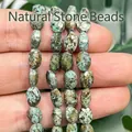 6x8mm faceted oval natural stone beads with turquoise-like matrix for DIY jewelry - Faceted Flat Oval / 23 Pieces/Pack (6x8mm) / African Pine Stone