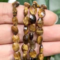 Faceted 6x8mm flat oval natural tiger eye loose stone beads for DIY jewelry making - Faceted Flat Oval / 23 Pieces/Pack (6x8mm) / Yellow Tiger Eye