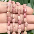 Faceted flat oval natural pink gemstone beads for DIY jewelry making, 6x8mm size - Faceted Flat Oval / 23 Pieces/Pack (6x8mm) / Rhodonite