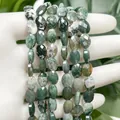 6x8mm faceted flat oval natural moss agate beads for DIY jewelry making - Faceted Flat Oval / 23 Pieces/Pack (6x8mm) / Moss Agate